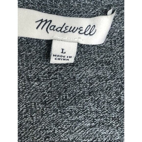 Madewell Sz L 47"B Lagenlook Gray Merino Wool Blend High Low Southstar Sweater - Picture 6 of 9